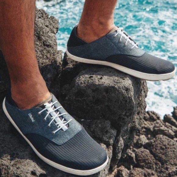 OluKai Nohea Moku Mens Boat Shoe - Dark Shadow